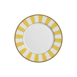 Plato Postre Stripe Amarillo Set x 6 pzas.