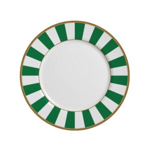 Plato Postre Stripe Verde  Set x 6 pzas.