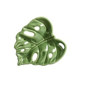 Plato Postre Leaves Verde Set x 6 pzas.