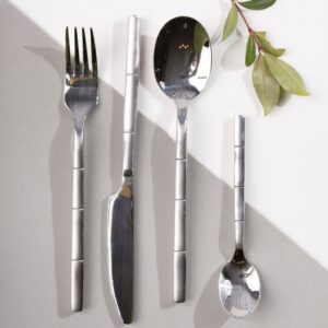 Set de Cubiertos Bambu - Silver Combinado x 16 pzas.