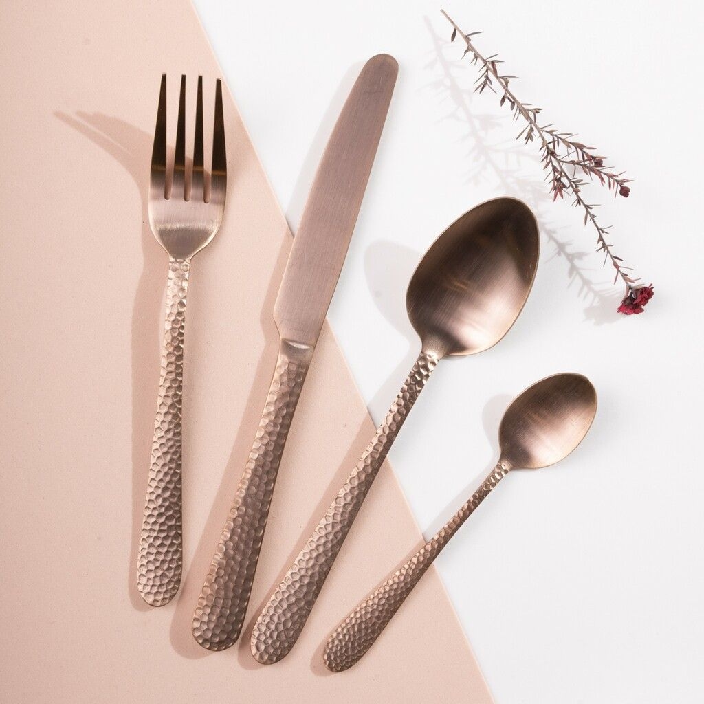 Set de Cubiertos Martele - Rose Gold Matte x 16 pzas.