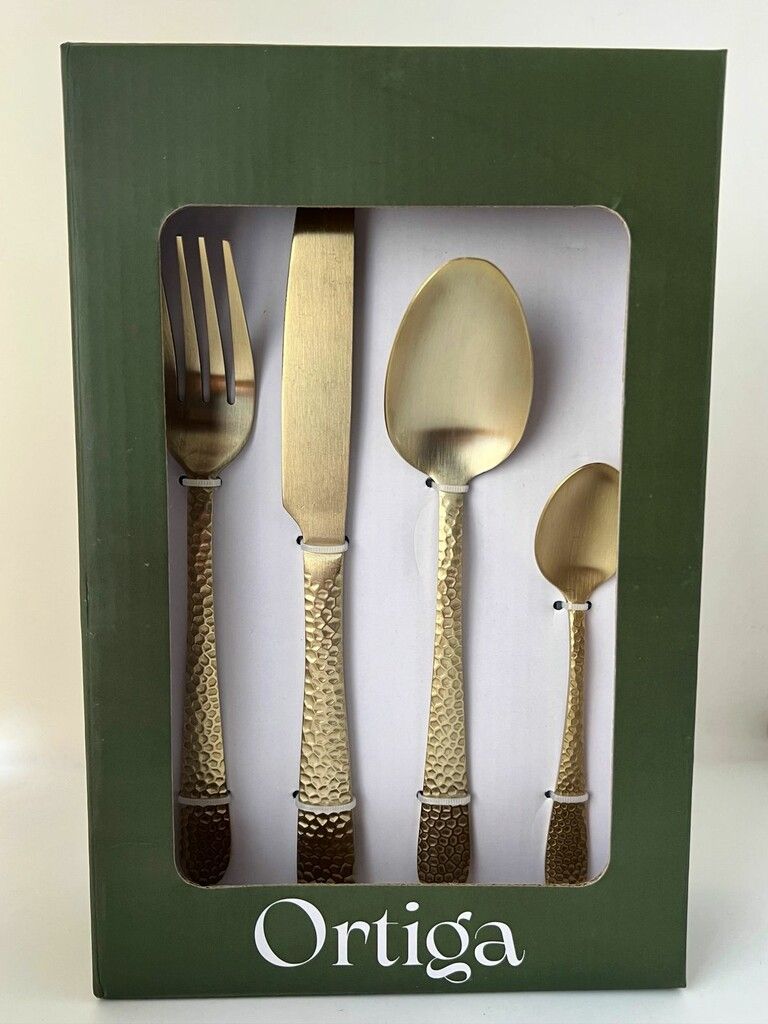 Set de Cubiertos Martele - Champagne Gold Matte x 16 pzas. - Imagen 2