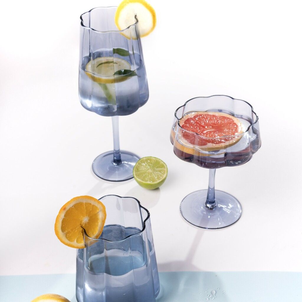 Copa de champagne Flowers Azul Set x 4 pzas. - Imagen 2