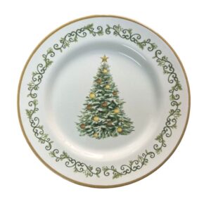 Plato Postre Classic Christmas Ortiga Set x6 pzas