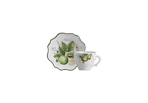Taza de Té con Platillo Bergamota Set x6 Pzas