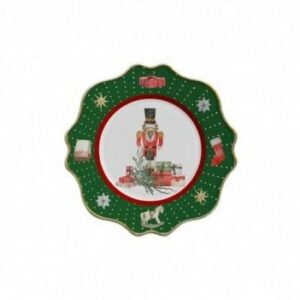 Plato Postre Christmas Gift Verde Set x6 Pzas